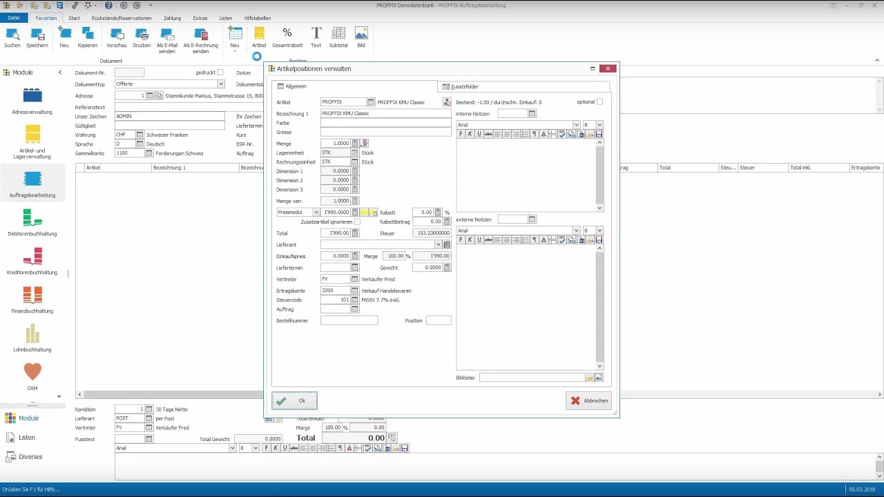 PROFFIX Tutorial: Einstieg in die Auftragsbearbeitung