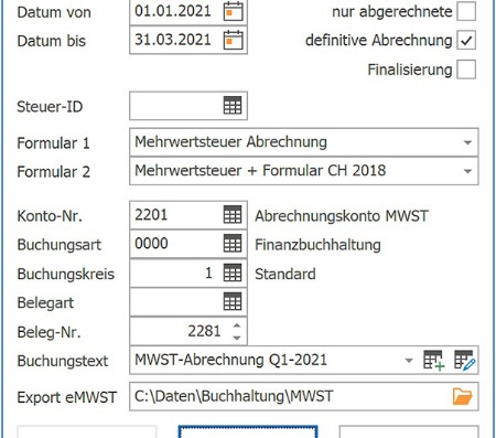 Automatische MWST-Abrechnung auf dem Schweizer Formular
