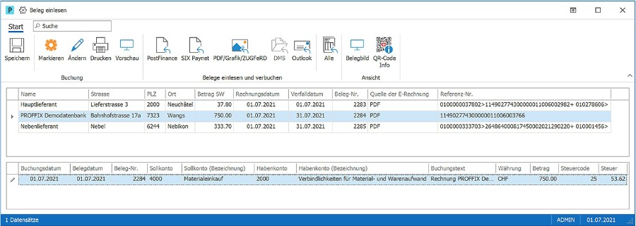 Kreditoren-Belege aus E-Mail und PDF einlesen