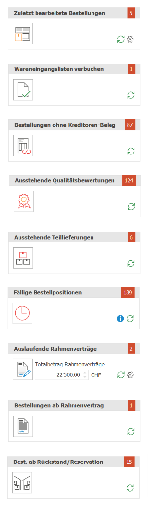 Smarte Aufgaben im Dashboard für Einkauf & Lieferantenmanagement